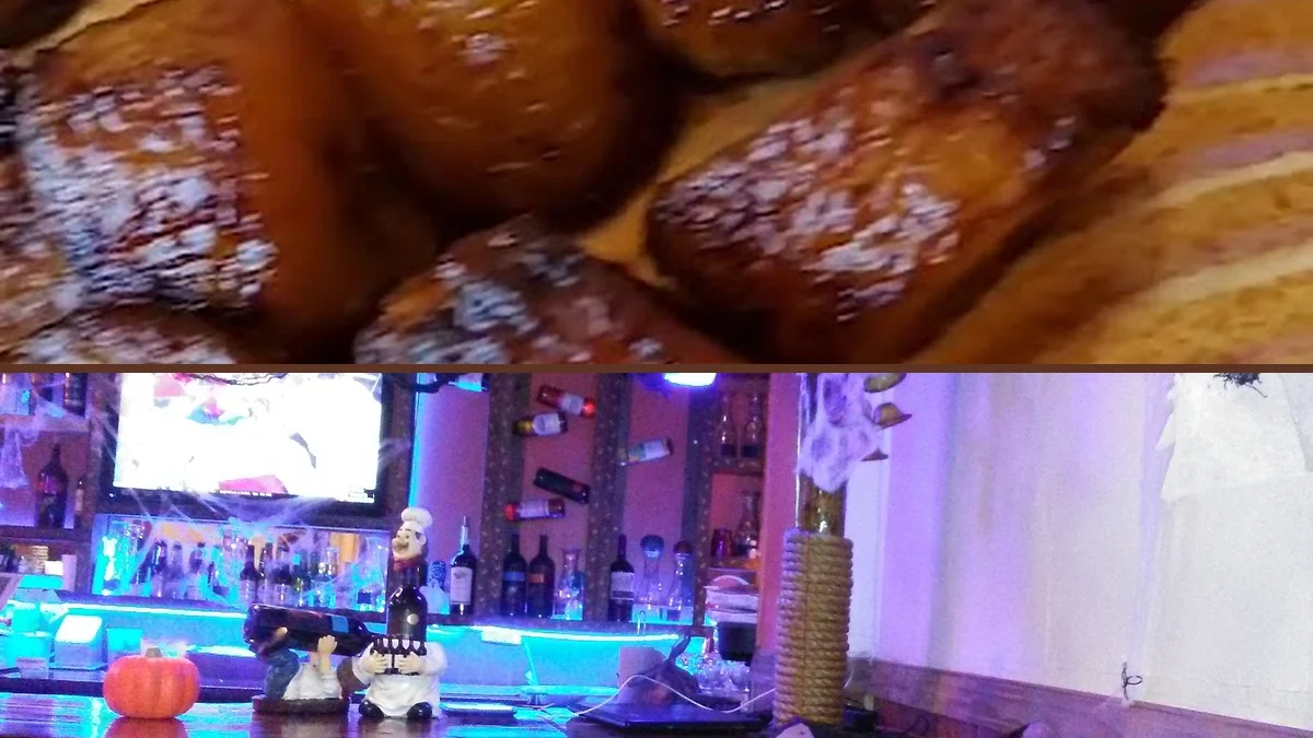 Plates of Caribbean food with bright garnishes.